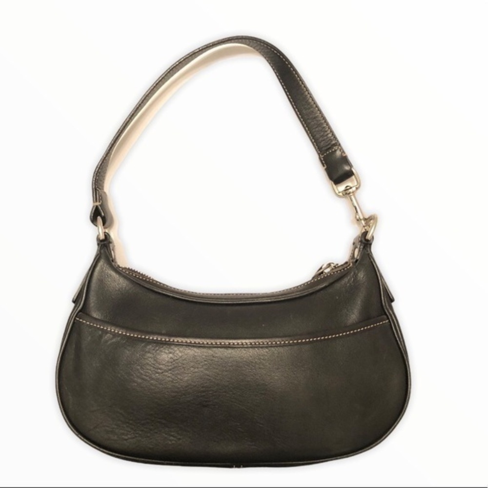 Coach vintage y2k black leather mini hobo shoulder bag